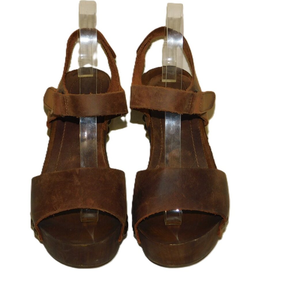 Mila Paoli Made In Italy Leather Heel Sandals Size 39 US Size 8 - Picture 2 of 12